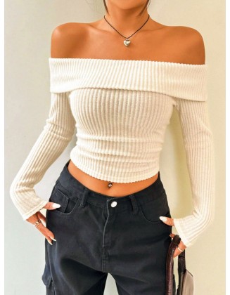 Women's sweater new party sexy hot girl word collar women's sweater