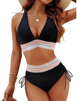 Thickened swimsuit split high waist covered belly tight sexy bikini