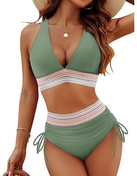 Thickened swimsuit split high waist covered belly tight sexy bikini